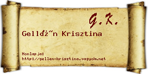 Gellén Krisztina névjegykártya